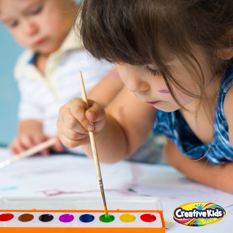 Bulk Classroom Watercolor Paint & Brush Sets - 40 Pack