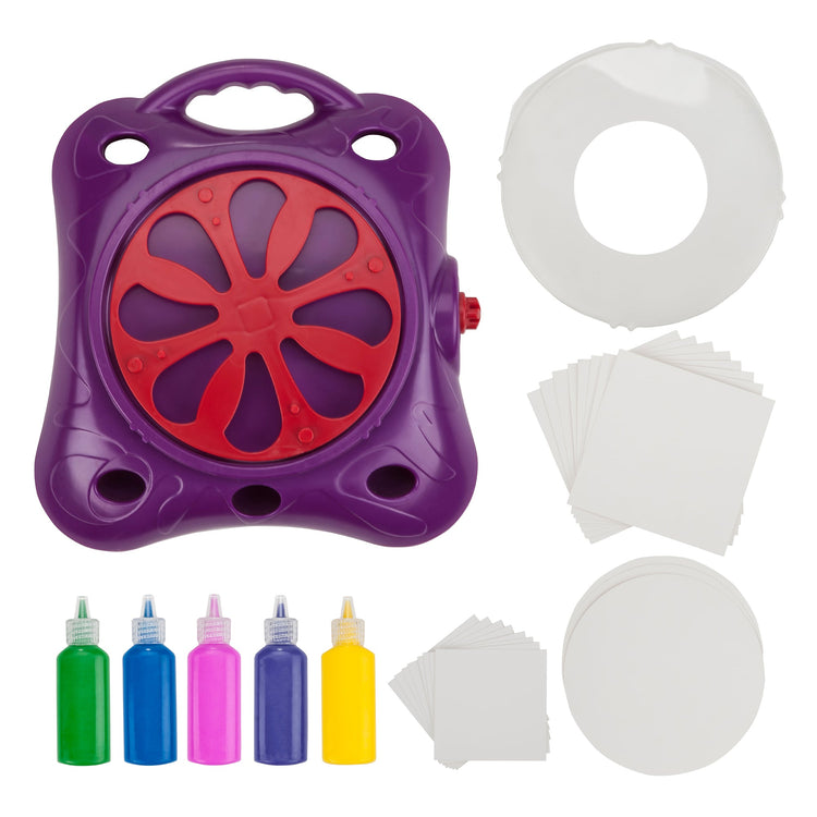 Creative Kids Spin & Paint Art Kit - Spinning Art Machine, Bottles Paint & Cards & White Crayons|6+
