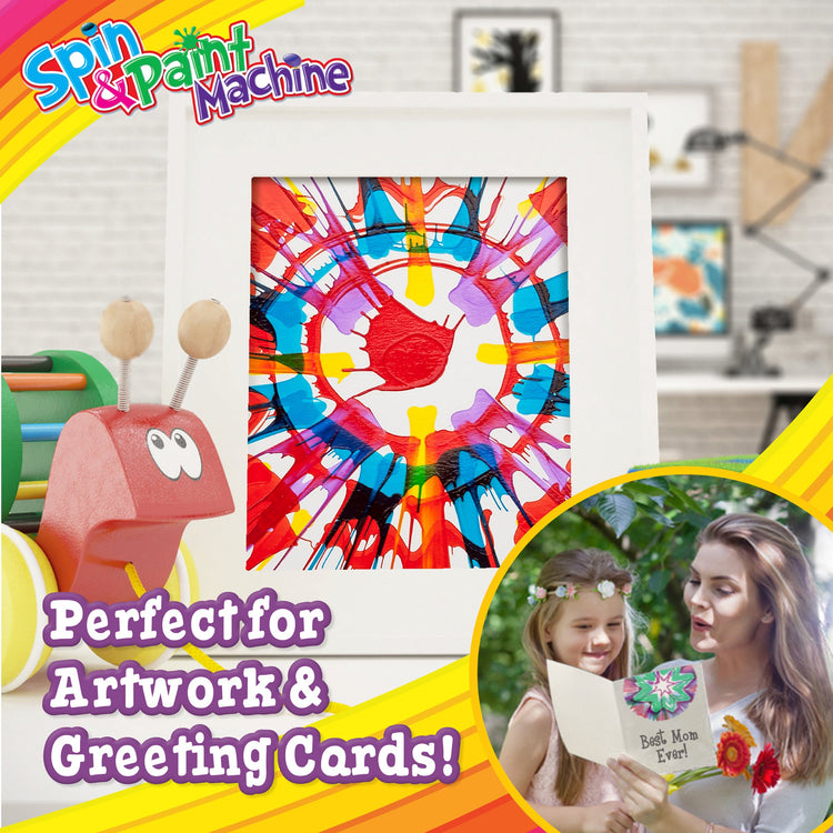Creative Kids Spin & Paint Art Kit - Spinning Art Machine, Bottles Paint & Cards & White Crayons|6+