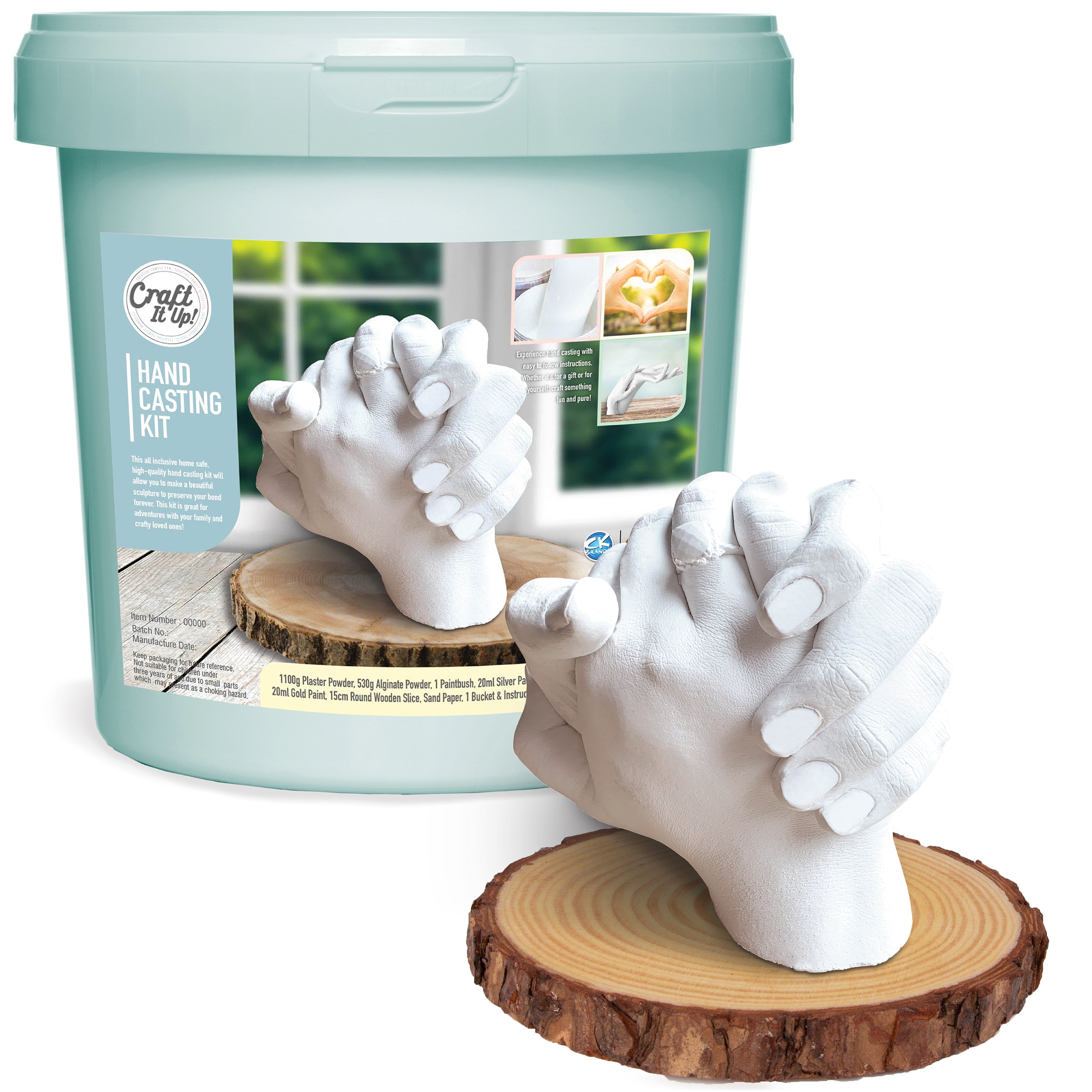 Luna Bean Round Wood Base Hand Casting Sculpture Base for Luna Bean Hand  Casting Kit 