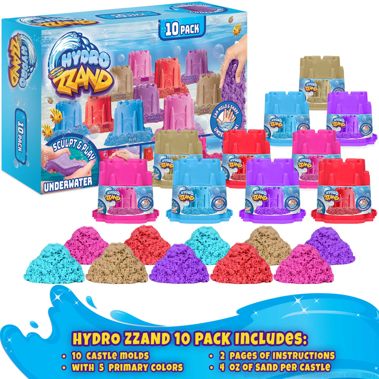 Hydro Zzand Play Sand Art Kit 10 Pack Individual Colored Castle