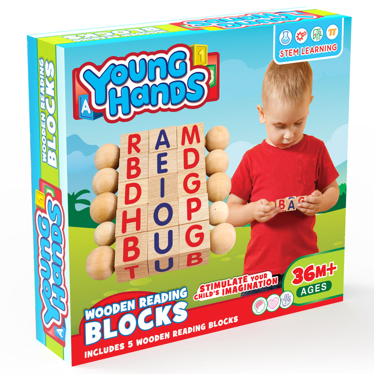 Wooden Alphabet Reading Spinning Blocks for Children