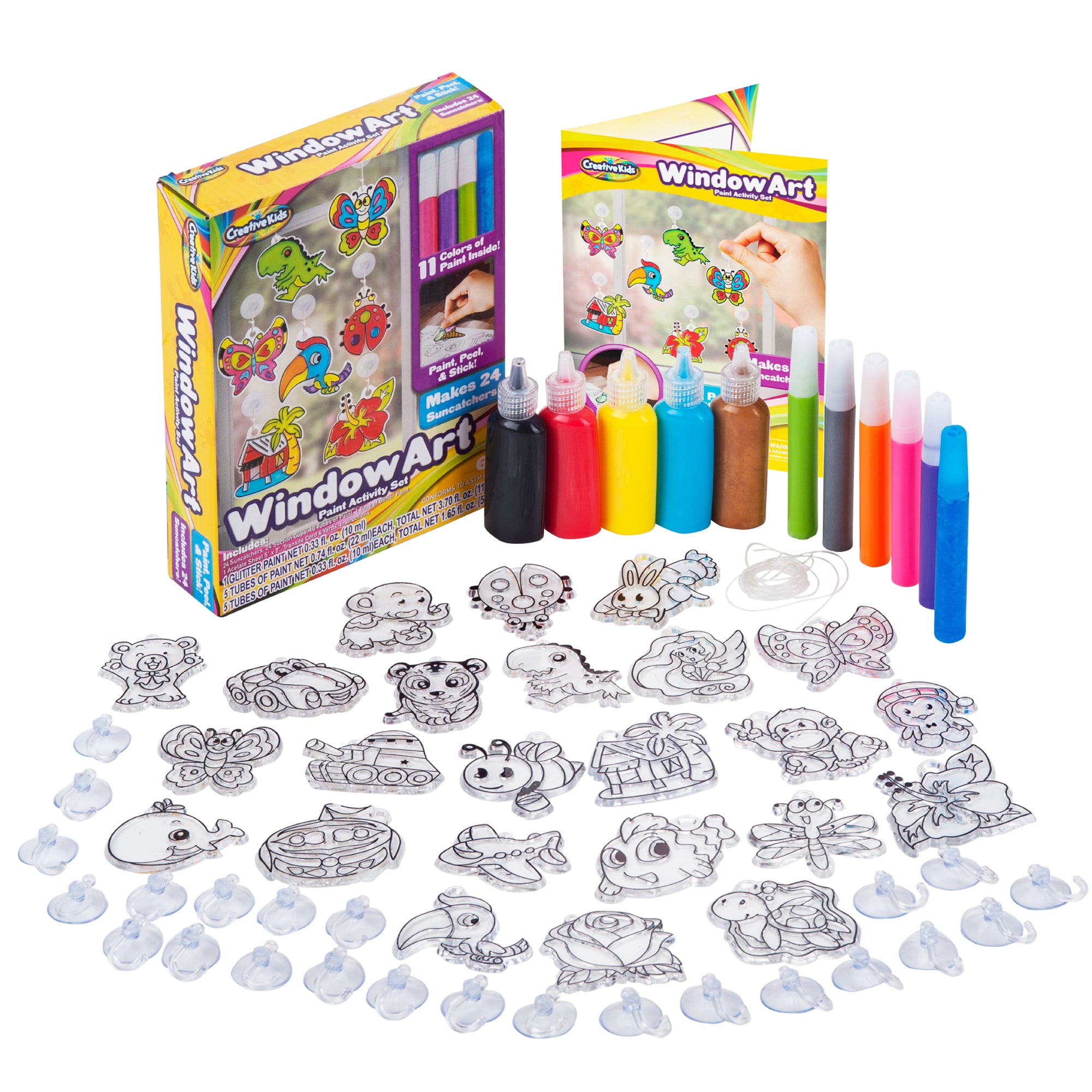 Creative Kids Window Paint Art Kit – Make Your Own Suncatchers Set – 24 Sun  C