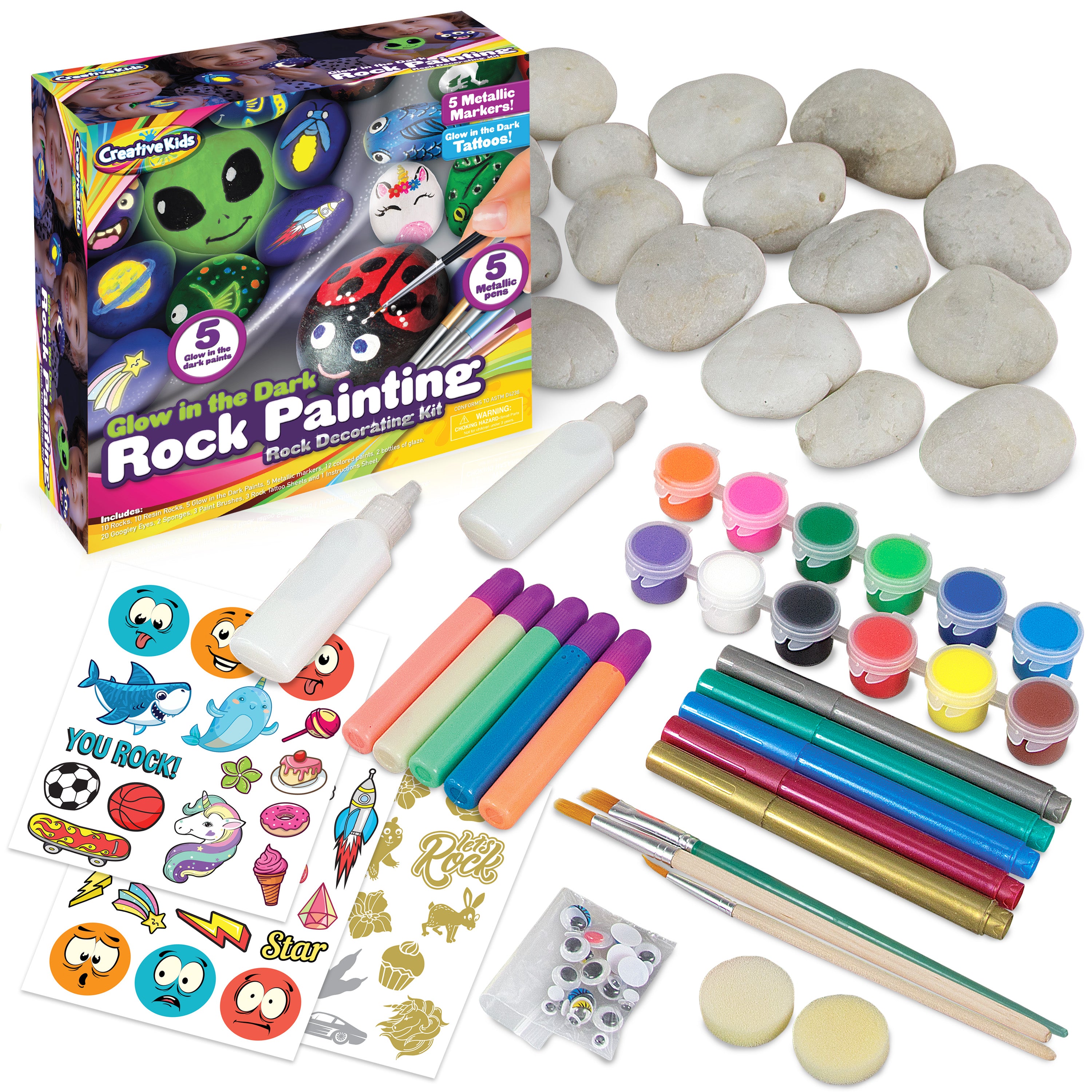 XXTOYS Rock Painting Kit for Kids,Crafts for Kids 6-8,Glow in The Dark Rock  Painting,Creativity Crafts Kids,Outdoor Arts and Crafts for Boys & Girls :  : Toys & Games