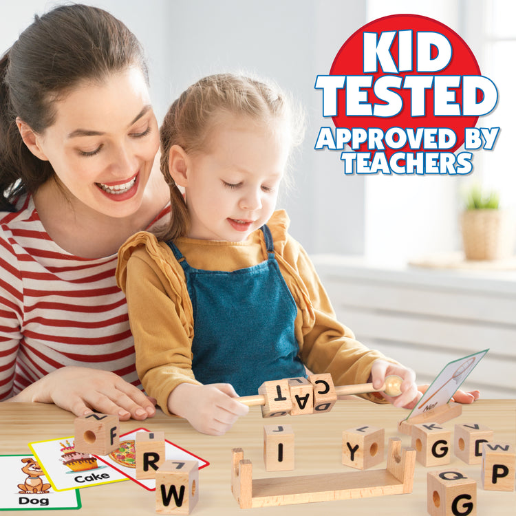 Young Hands Wooden Reading Blocks - Spin, Spell & Match Words