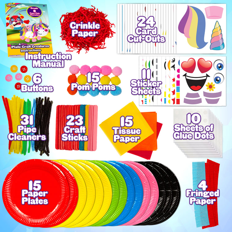 Creative Kids Make & Play Plate Craft Kit - Make 8 Paper Plate Characters