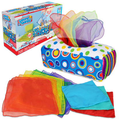 Sensory Pull Along Toddler and Infant Baby Tissue Montessori Box from Sense and Grow