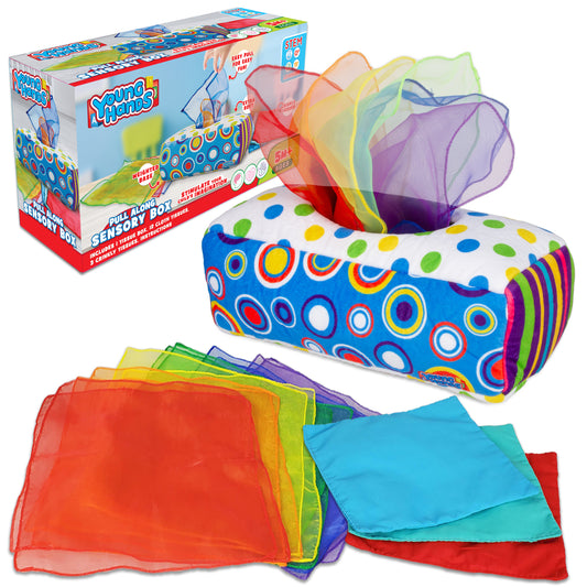 Sensory Pull Along Toddler and Infant Baby Tissue Montessori Box from Sense and Grow