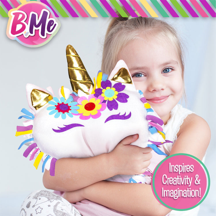 B Me DIY Unicorn Pillow Kit for Girls - No Sew Unicorn Throw Pillow - BM-DIYUNIPILL-61427