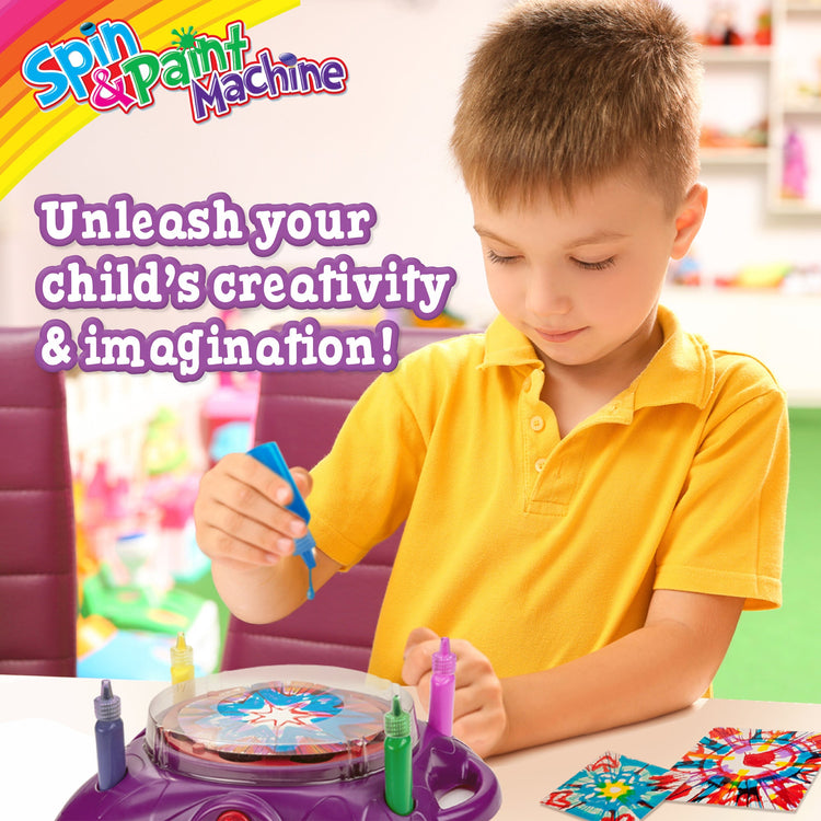 Creative Kids Spin & Paint Art Kit - Spinning Art Machine, Bottles Paint & Cards & White Crayons|6+