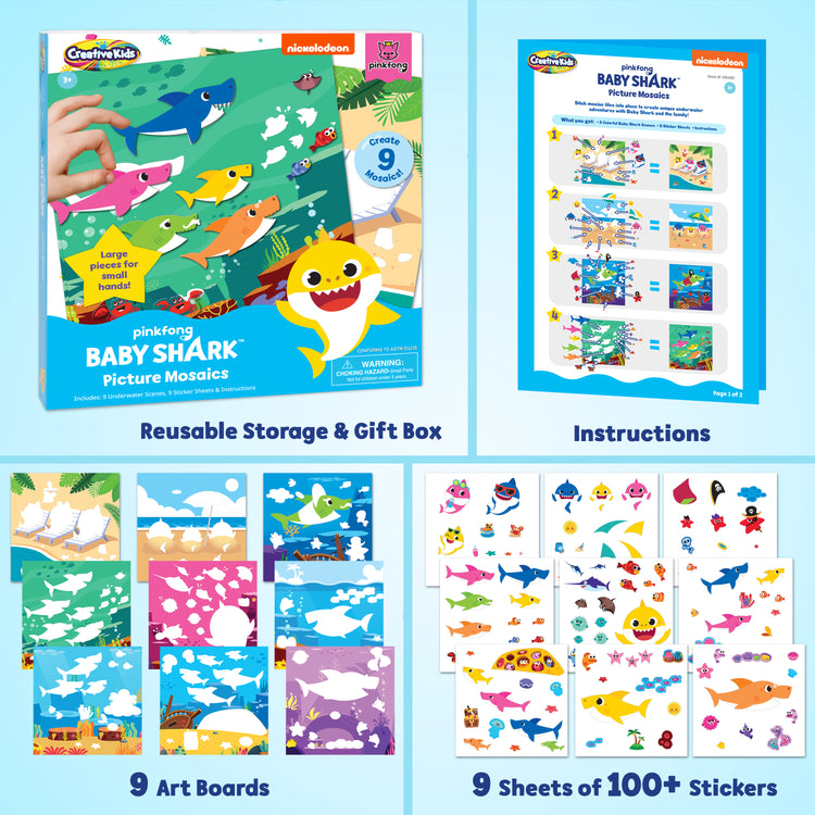 Baby Shark Mosaic Sticker Art Kits for Kids
