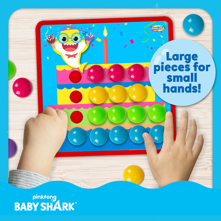 Baby Shark Button Art - Color Match Pegboard For Kids