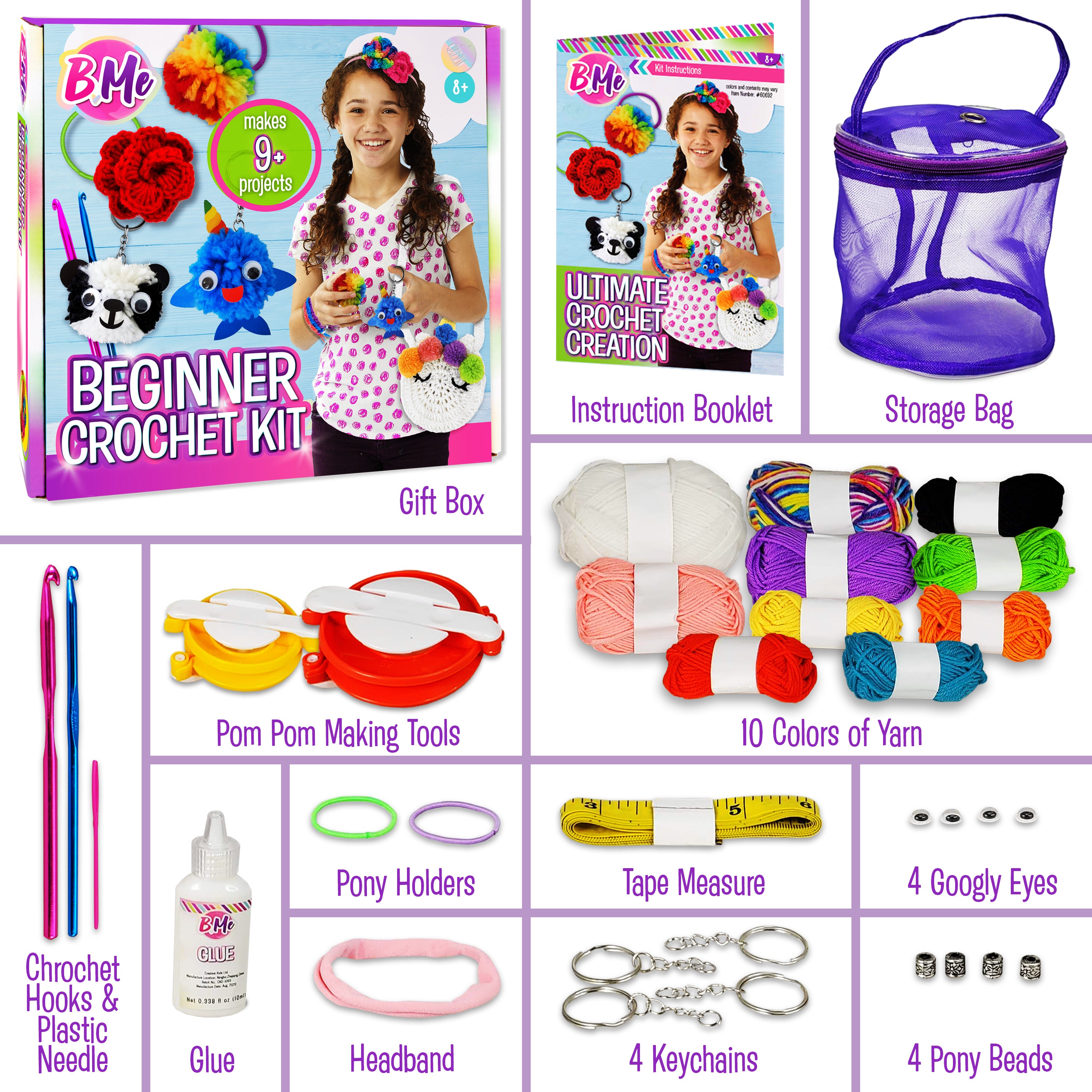  HDONYUi Crochet kit for Beginners for Adults and Kids