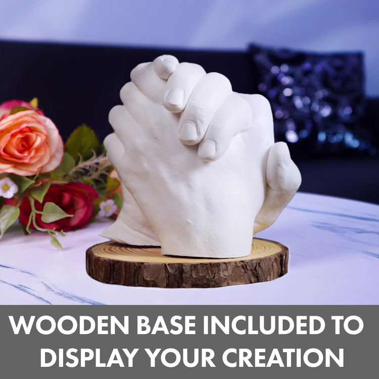 Luna Bean Round Wood Base Hand Casting Sculpture Base for Luna Bean Hand  Casting Kit 