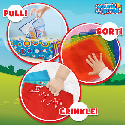 Sensory Pull Along Toddler and Infant Baby Tissue Montessori Box from Sense and Grow