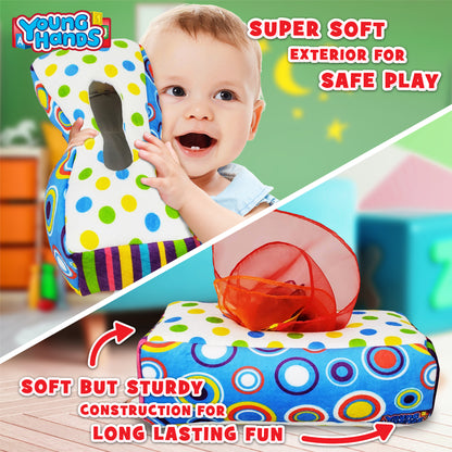 Sensory Pull Along Toddler and Infant Baby Tissue Montessori Box from Sense and Grow