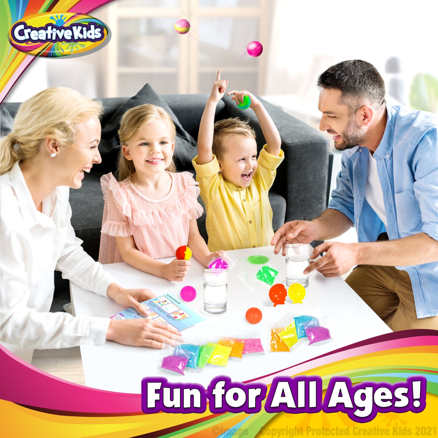 Make Your Own Bouncy Ball DIY Craft Kit For Kids Individual 12 Pack Bulk Activity Set