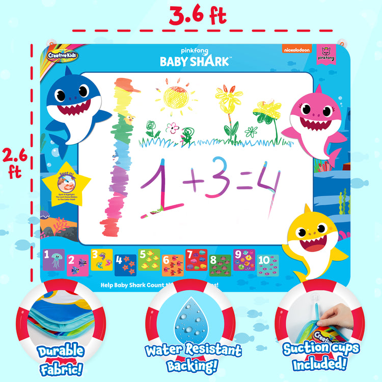 Baby Shark Water Doodle Mat – Magic Doodle Play Mat with Stamps, Stickers & More Ages 2+