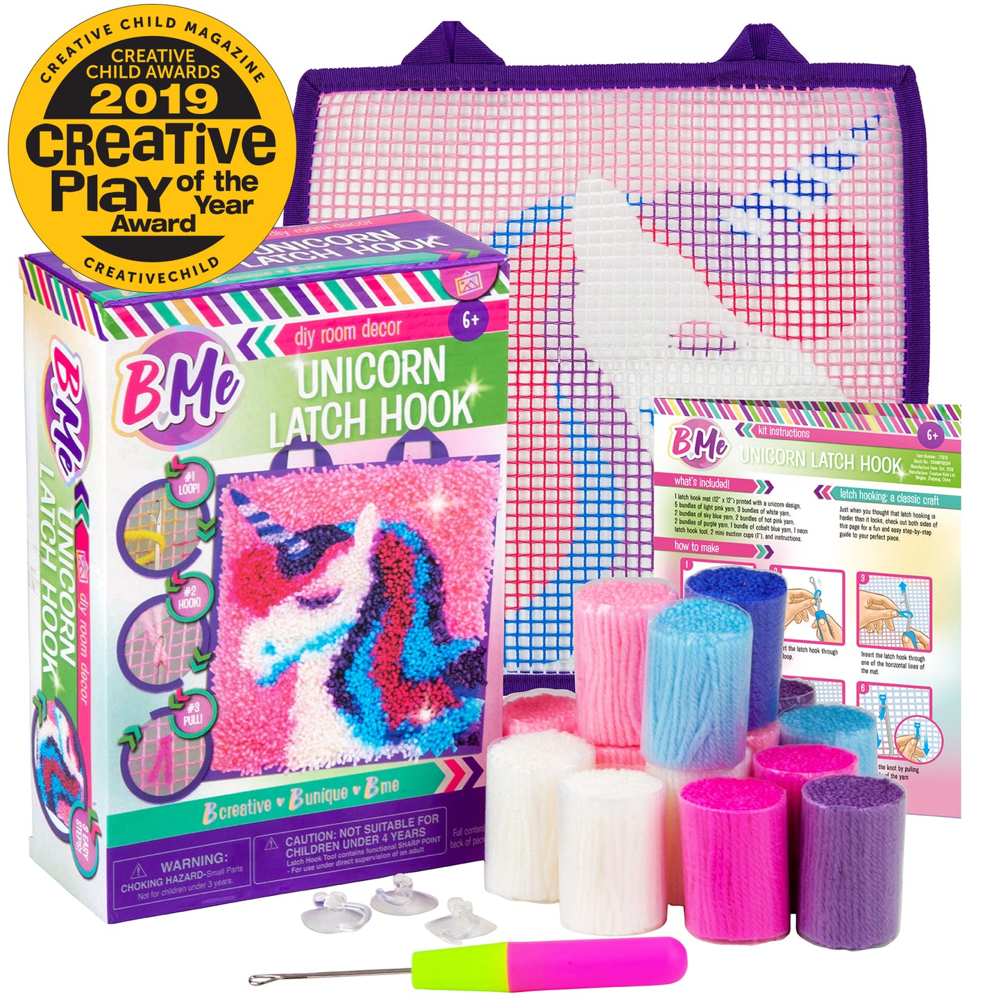 Ultimate Unicorn Latch Hook Kit for Kids from B.Me Crafts