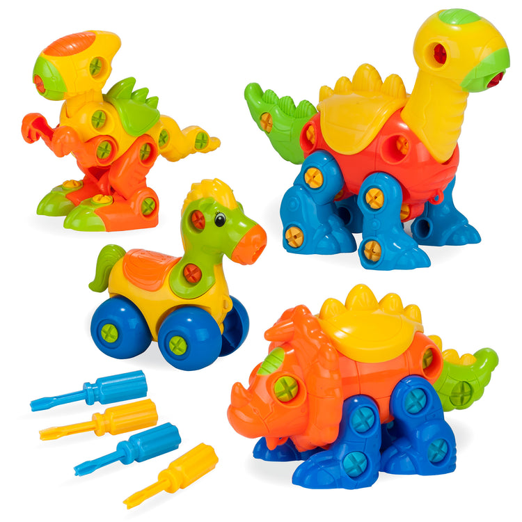 Build & Learn with 4 Dinosaurs Take Apart Toy Set
