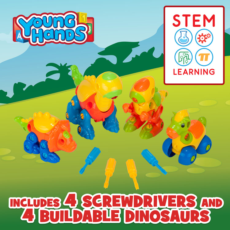 Build & Learn with 4 Dinosaurs Take Apart Toy Set