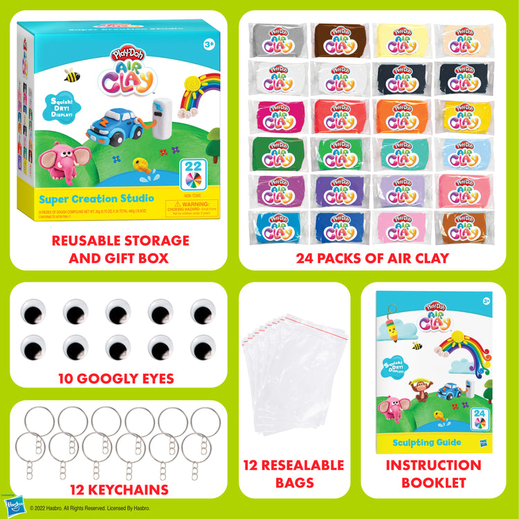 Play-Doh Air Clay Super Creation Studio - 24 Pack
