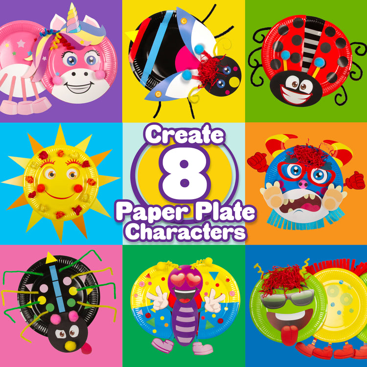 Creative Kids Make & Play Plate Craft Kit - Make 8 Paper Plate Characters